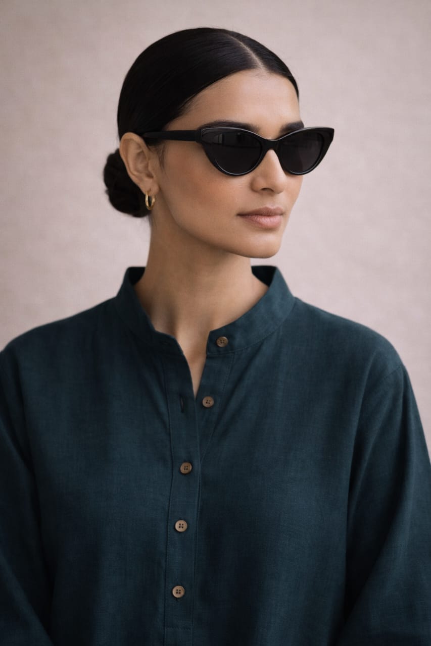 Elegant Women – Soft Power Deep Teal 2PC Premium Cotton Set (RTW | Summer Drop 05)