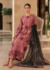 Zareen – Rosewood l RTW I 3PC-Embroidered I Drop07)