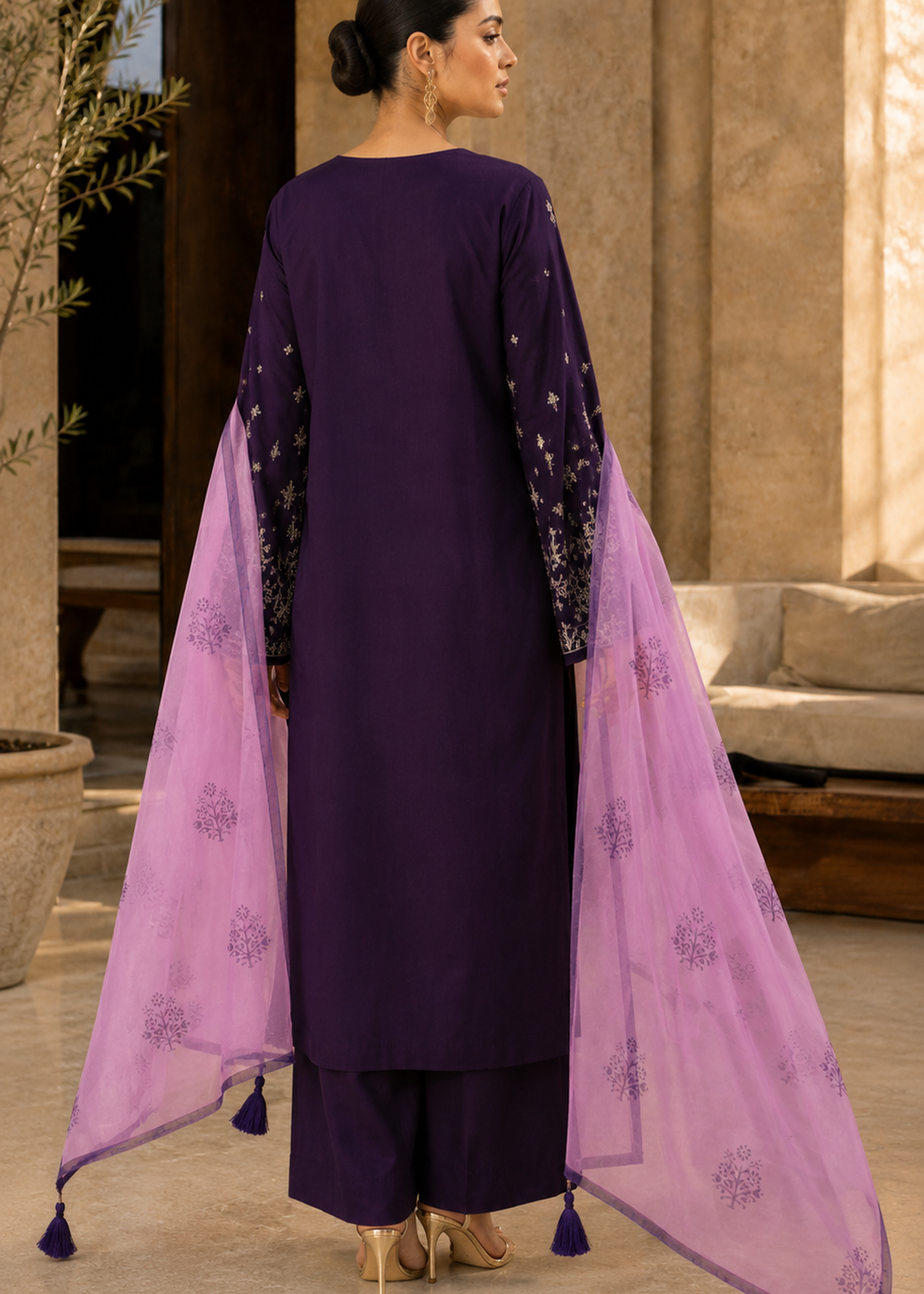 Amara – Royal Aubergine l RTW I 3PC-Embroidered I Drop07)